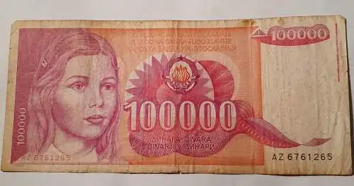 100000 Dinara - Jugoslawien