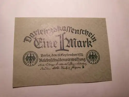 1 Mark - Darlehnskassenschein - 1922