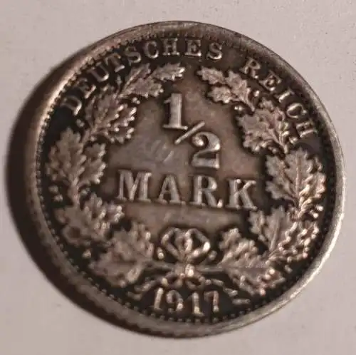 1/2 Mark - Deutsches Reich - 1917 F