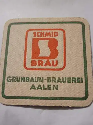 Bierdeckel - Schmid Bräu - Grünbaum Brauerei Aalen