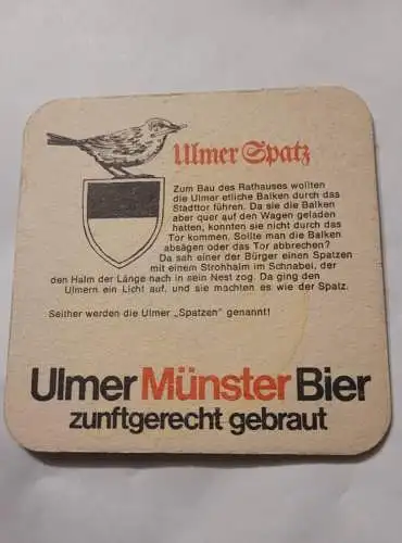 Bierdeckel - Ulmer Münster Bier - Ulmer Spatz