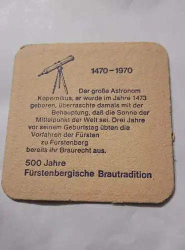 Bierdeckel - Fürstenberg - Kopernikus