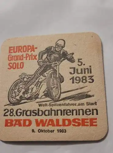 Bierdeckel - Härle Bier - 28. Grasbahnrennen Bad Waldsee 1983