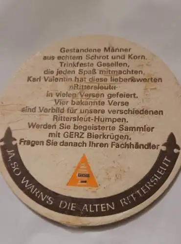 Bierdeckel - Gerz Rittersleut Humpen