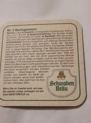 Bierdeckel - Schwaben Bräu - Spiel Nr. 2 Backgammon