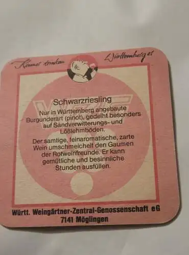 Bierdeckel - WZG Schwarzriesling