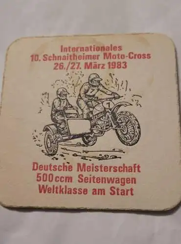 Bierdeckel - Ochsen Bräu Nattheim - Internationales 10. Schnaitheimer Moto-Cross 1983