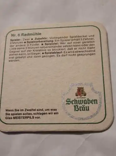 Bierdeckel - Schwaben Bräu Nr. 6 Radmühle