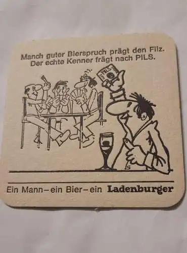 Bierdeckel - Ladenburger - Ein Mann ein Bier ein Ladenburger