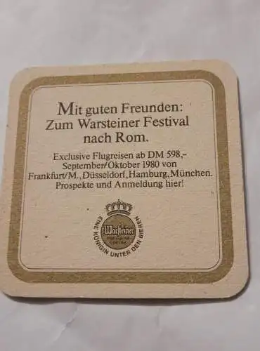 Bierdeckel - Warsteiner Festival Rom