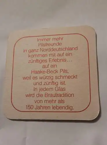 Bierdeckel - Haake Beck Pils