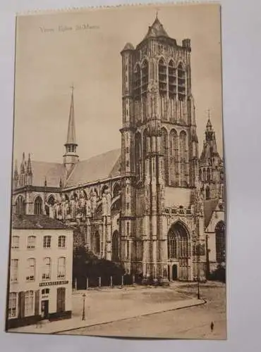 Ypres Eglise St Martin - Stempel Kampfstaffel 4 - O. H. L. - Feldpostkarte