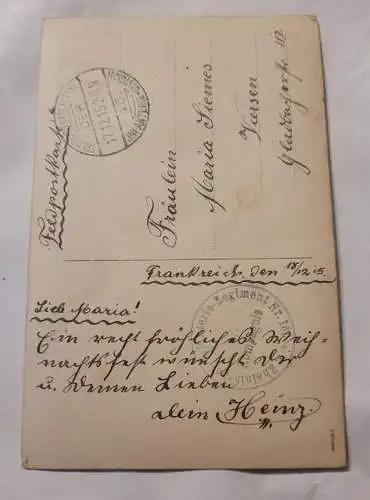 Feldpostkarte - Stempel Rheinisches Infanterie Regiment Nr 160