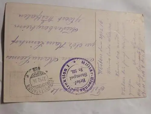 Feldpostkarte - Stempel - Militär Eisenbahndirektion 1 - Briefstempel Nr 101