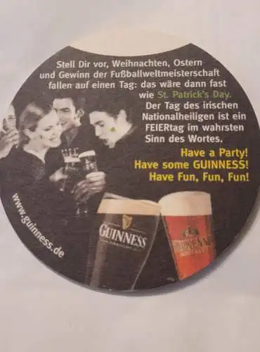 Bierdeckel - Guinness - St Patricks Day - 17 März 2003