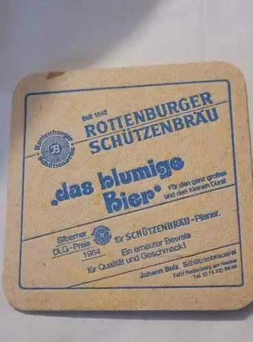 Bierdeckel - Rottenburger Schützenbräu