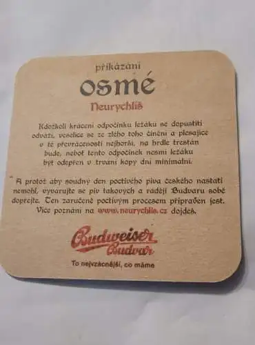 Bierdeckel - Prikazani Osme Neurychlis - Budweiser