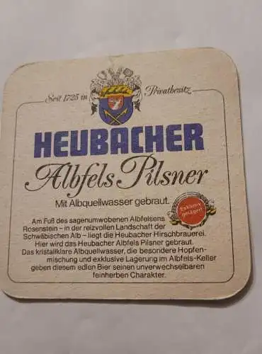 Bierdeckel - Heubacher Albfels Pilsner