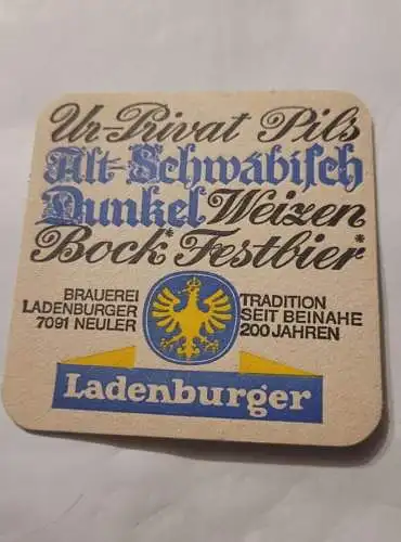 Bierdeckel - Ladenburger - Ein Mann - ein Bier - ein Ladenburger