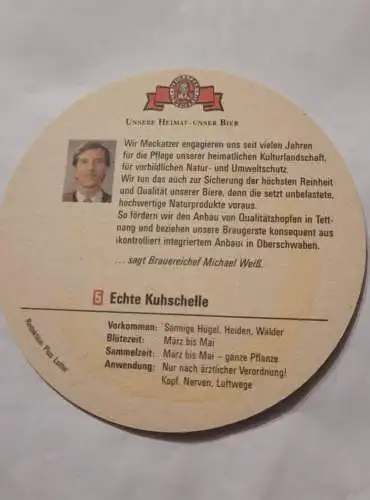 Bierdeckel -  Meckatzer Löwenbräu - Echte Kuhschelle