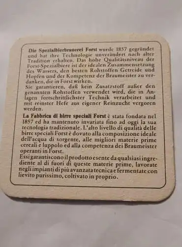 Bierdeckel -  Spezialbier Brauerei Forst