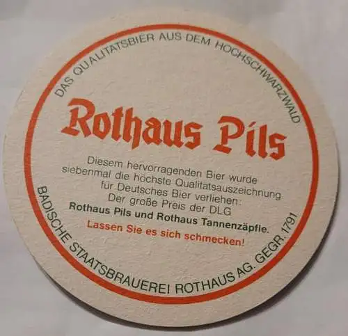 Bierdeckel - Rothaus Bräu