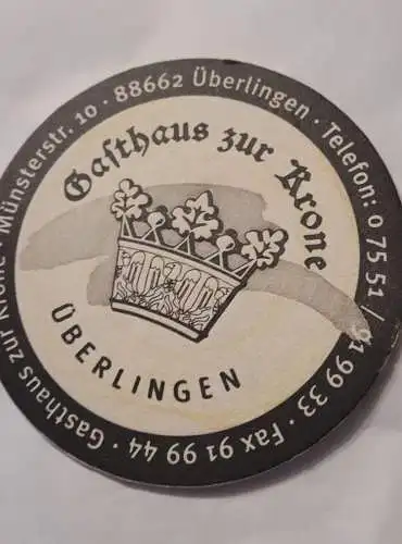 Bierdeckel - Gasthaus zur Krone Überlingen