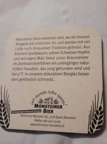 Bierdeckel - Monsteiner Huusbier