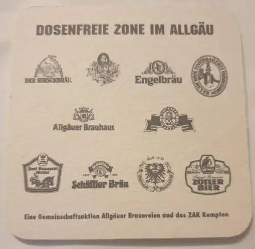 Bierdeckel - Dosenfreie Zone im Allgäu