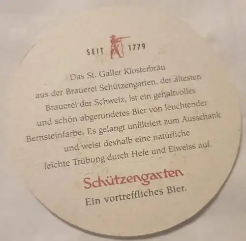 Bierdeckel - St Galler Klosterbräu