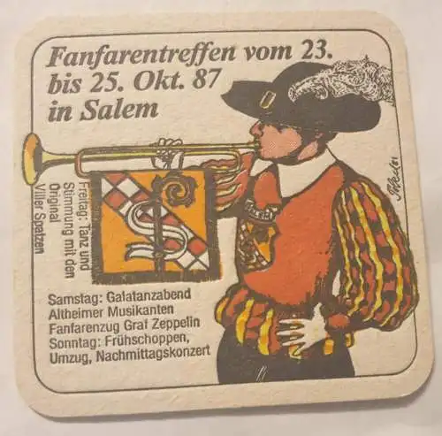 Bierdeckel - Gögginger Pils - Fanfarentreffen 1987 Salem