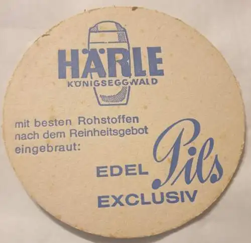 Bierdeckel - Härle Königseggwald - Edel Pils Exclusiv