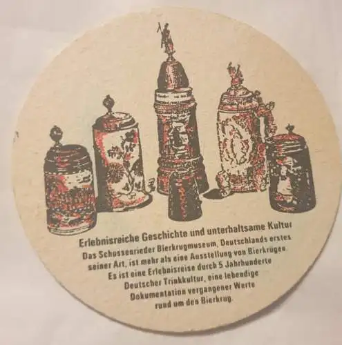 Bierdeckel - Bierkrug Museum Schussenrieder