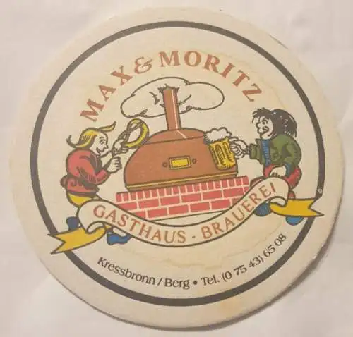 Bierdeckel - Max & Moritz Gasthaus Brauerei Kressbronn/Berg