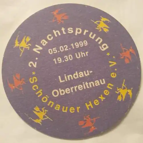 Bierdeckel - 2. Nachtsprung Schönauer Hexen - Lindau Oberreitnau 1999