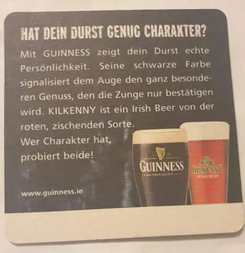 Bierdeckel - Guinness - Du bist was, Du trinkst