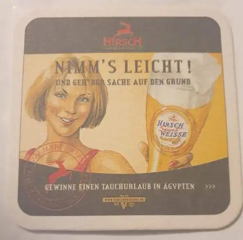 Bierdeckel - Hirschbrauerei Wurmlingen