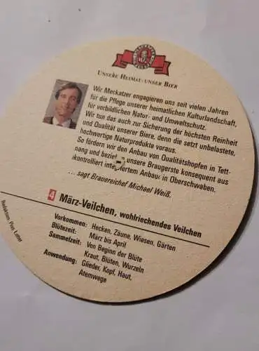 Bierdeckel - Heilkräuter aus unserer Heimat - März-Veilchen