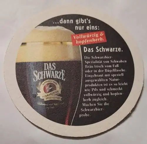 Bierdeckel - Schwaben Bräu - Schwarzbier Spezialität
