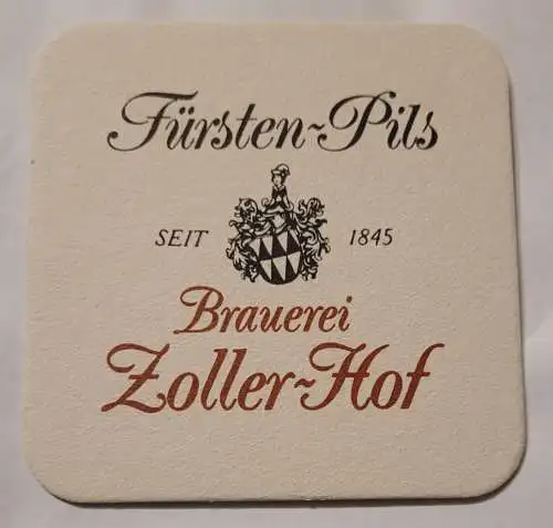 Bierdeckel - Fürsten-Pils Brauerei Zoller-Hof