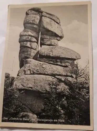 Der „Gebohrte Stein" bei Wernigerode am Harz