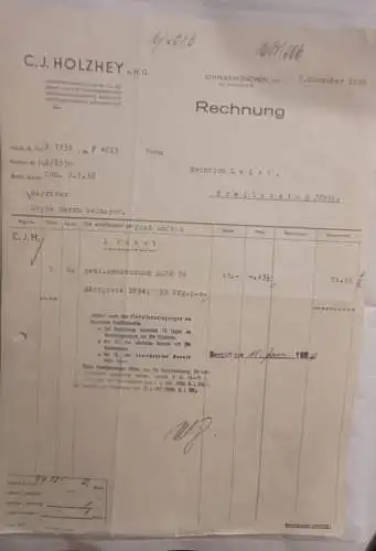 Rechnung - C. J. Holzhey - Schwabmünchen 1938