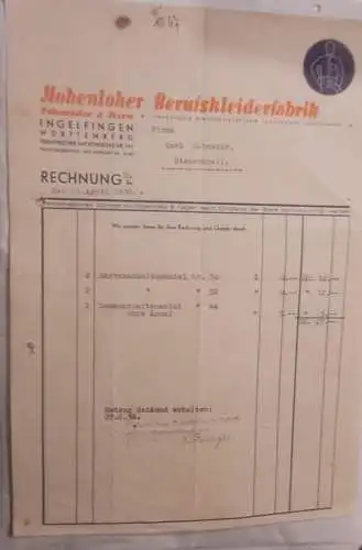 Hohenloher Berufskleiderfabrik - 1938 (3)