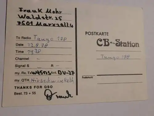 QSL Karte - CB - Station - Motte 1