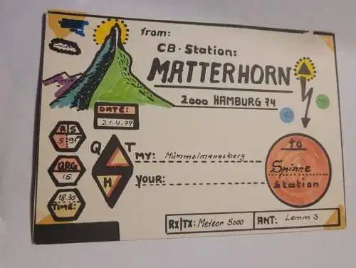 QSL Karte - CB-Station - Matterhorn - Hamburg