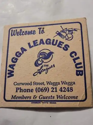 Bierdeckel - Wagga Leagues Club