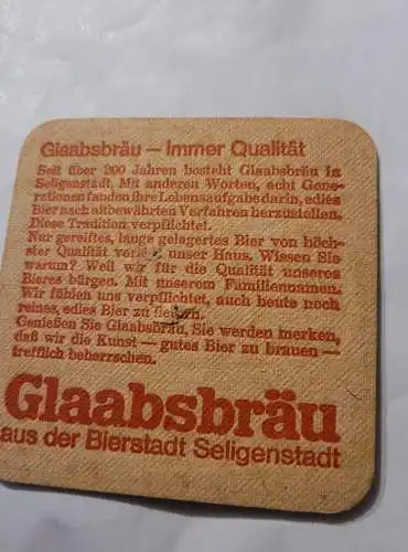 Bierdeckel - Glaabsbräu Seligenstadt