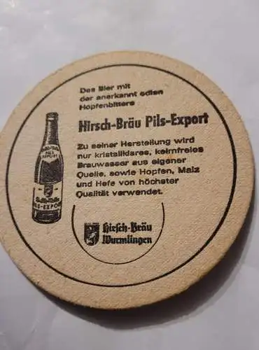 Bierdeckel - Hirsch Bräu Wurmlingen