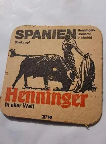 Bierdeckel - Henninger - Spanien Stierkampf