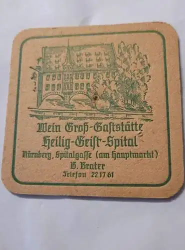 Bierdeckel - Wein Groß Gaststätte Heilig Geist Spital